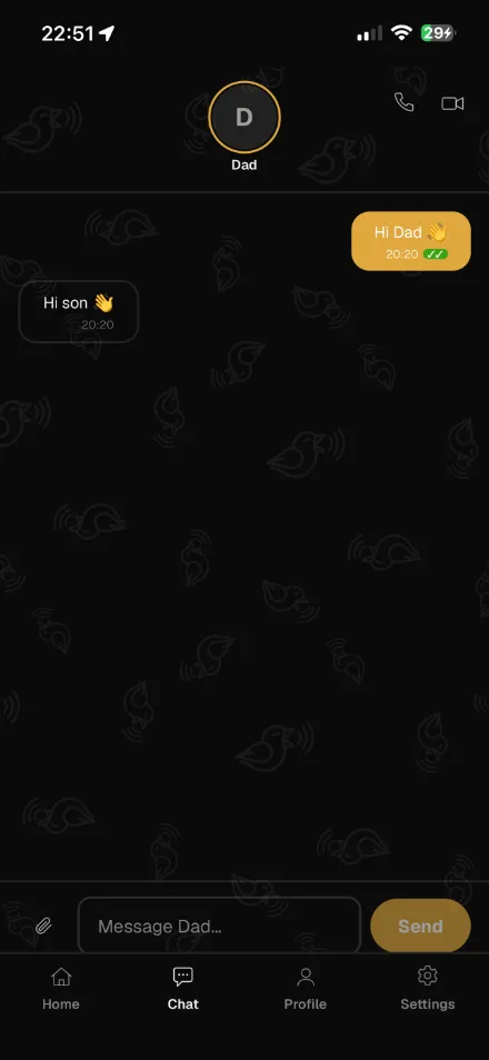 A family chat between a child and their dad